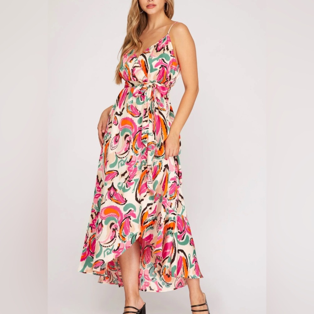 🌻 3x$10 She + Sky Colorful High Low Dress